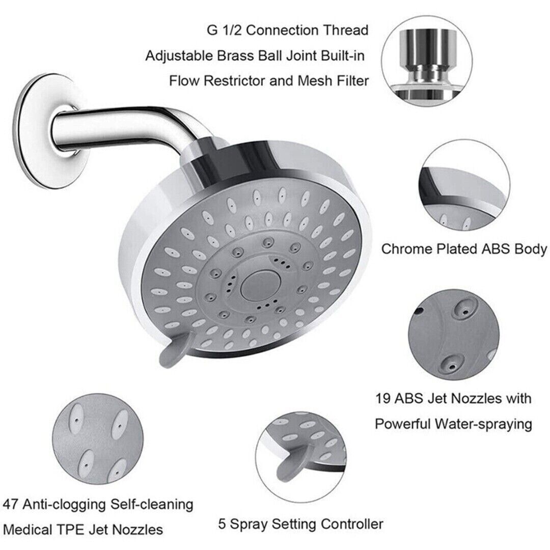 Shower Heads Handheld Spray High Pressure Adjustable Showerhead Top