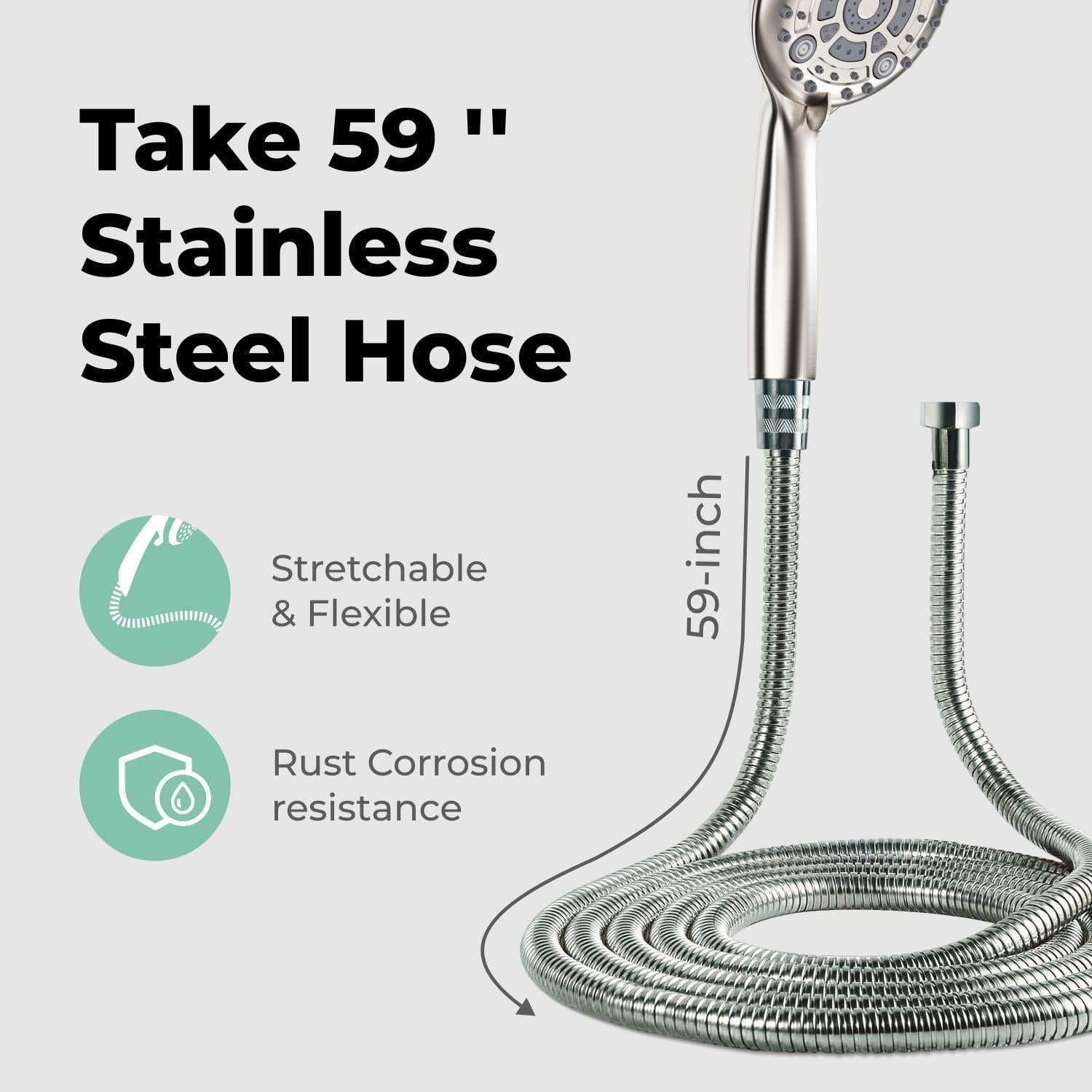 High Pressure 6 Settings Shower Head with Handheld   5'' Powerful