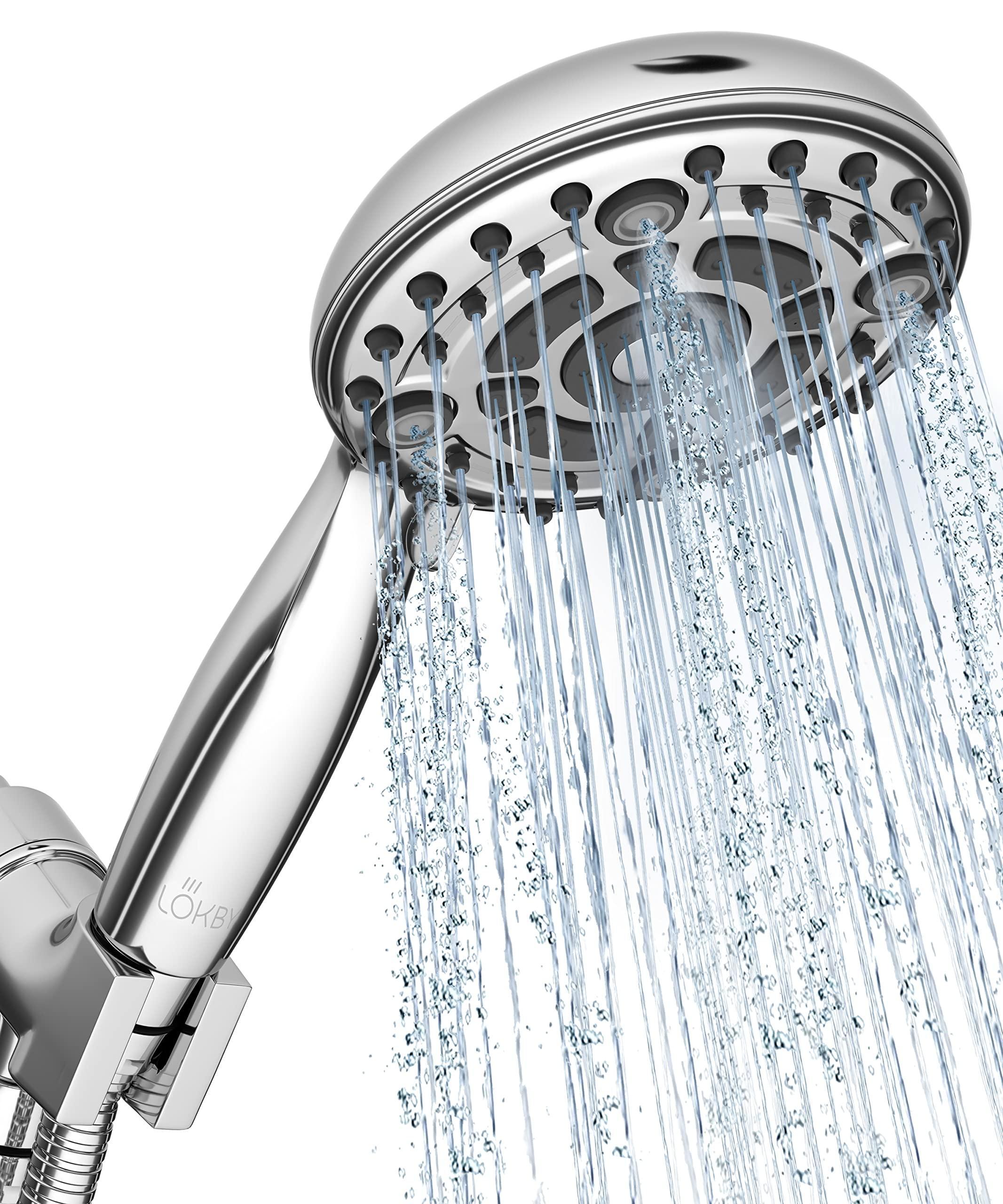 High Pressure 6 Settings Shower Head with Handheld   5'' Powerful