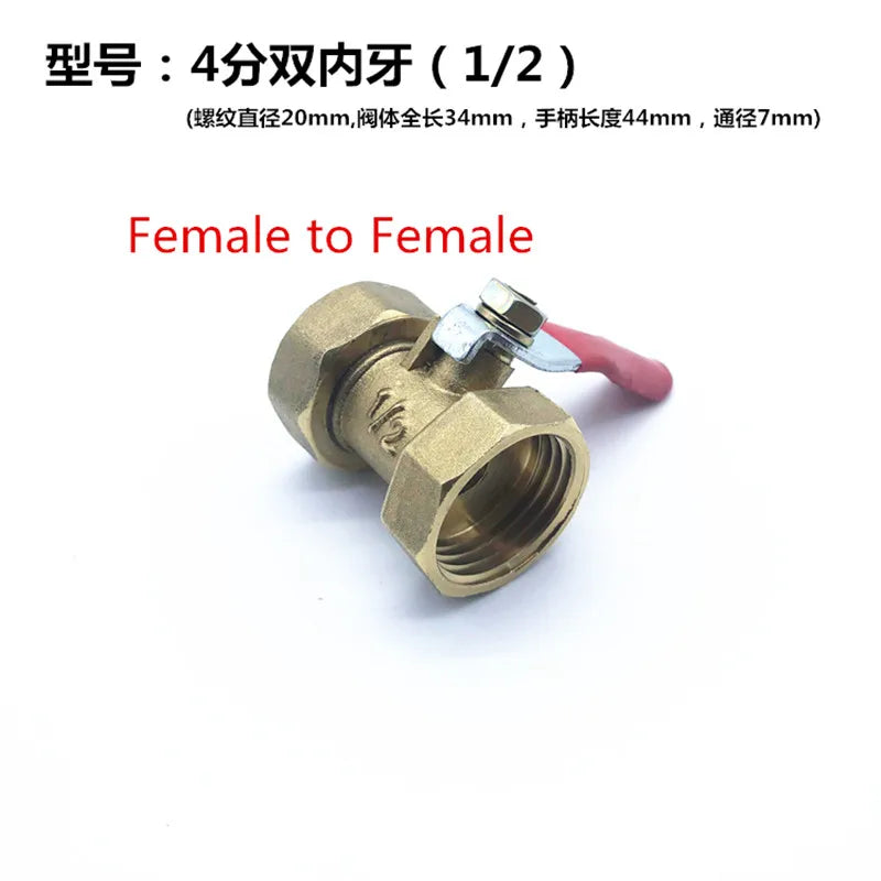 1/8" 1/4" 3/8" 1/2" BSP Female Male Thread Two Way Brass Pneumatic
