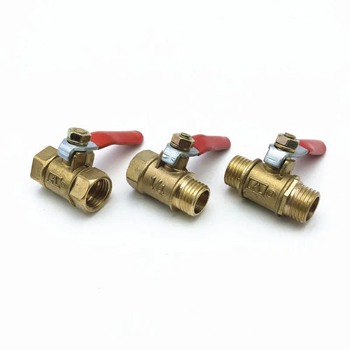 1/8" 1/4" 3/8" 1/2" BSP Female Male Thread Two Way Brass Pneumatic