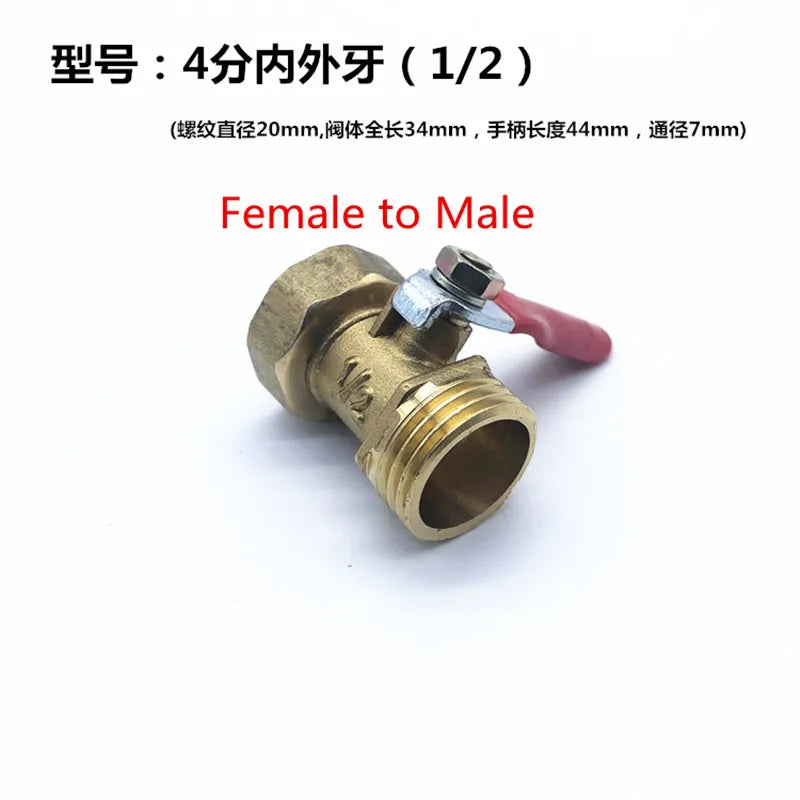 1/8" 1/4" 3/8" 1/2" BSP Female Male Thread Two Way Brass Pneumatic