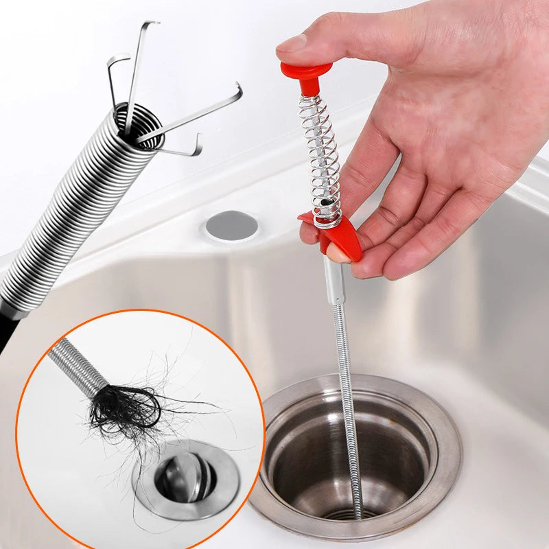 60cm Spring Pipe Dredging Tools, Drain Snake, Drain Cleaner Sticks