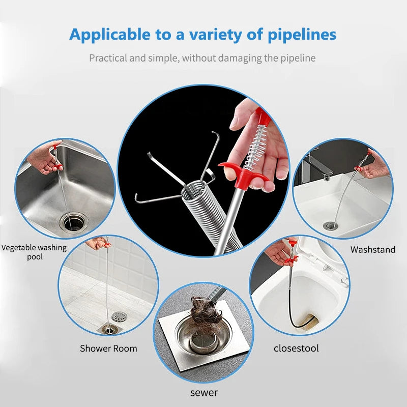 60cm Spring Pipe Dredging Tools, Drain Snake, Drain Cleaner Sticks