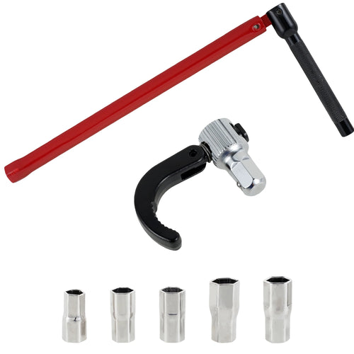 Faucet Wrench Carbon Steel Plumber Socket Wrench with 5 Sockets and 1