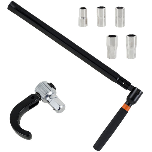 Faucet Wrench Carbon Steel Plumber Socket Wrench with 5 Sockets and 1