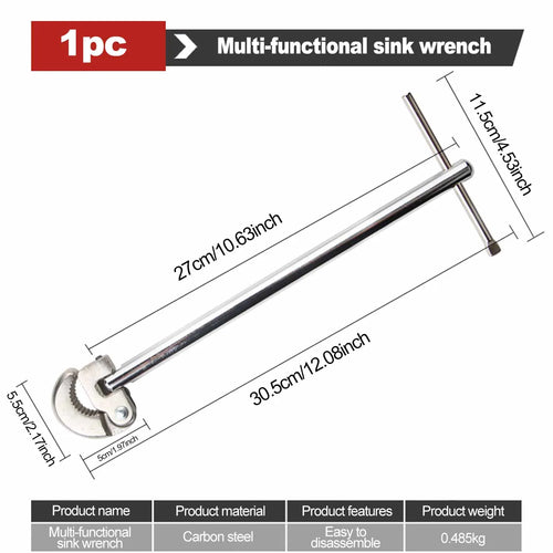 12inch Basin Wrench Sink Wrench for Fixing Back and Union Nuts
