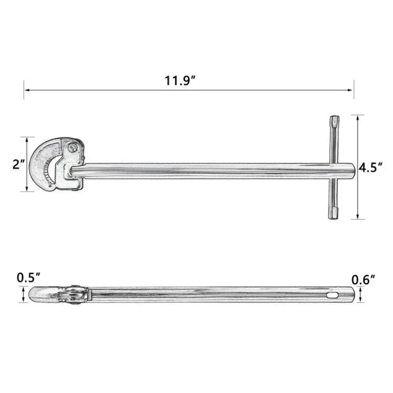 Multi purpose sink wrench 11 Inch Basin Wrench (3/8-1 In.)