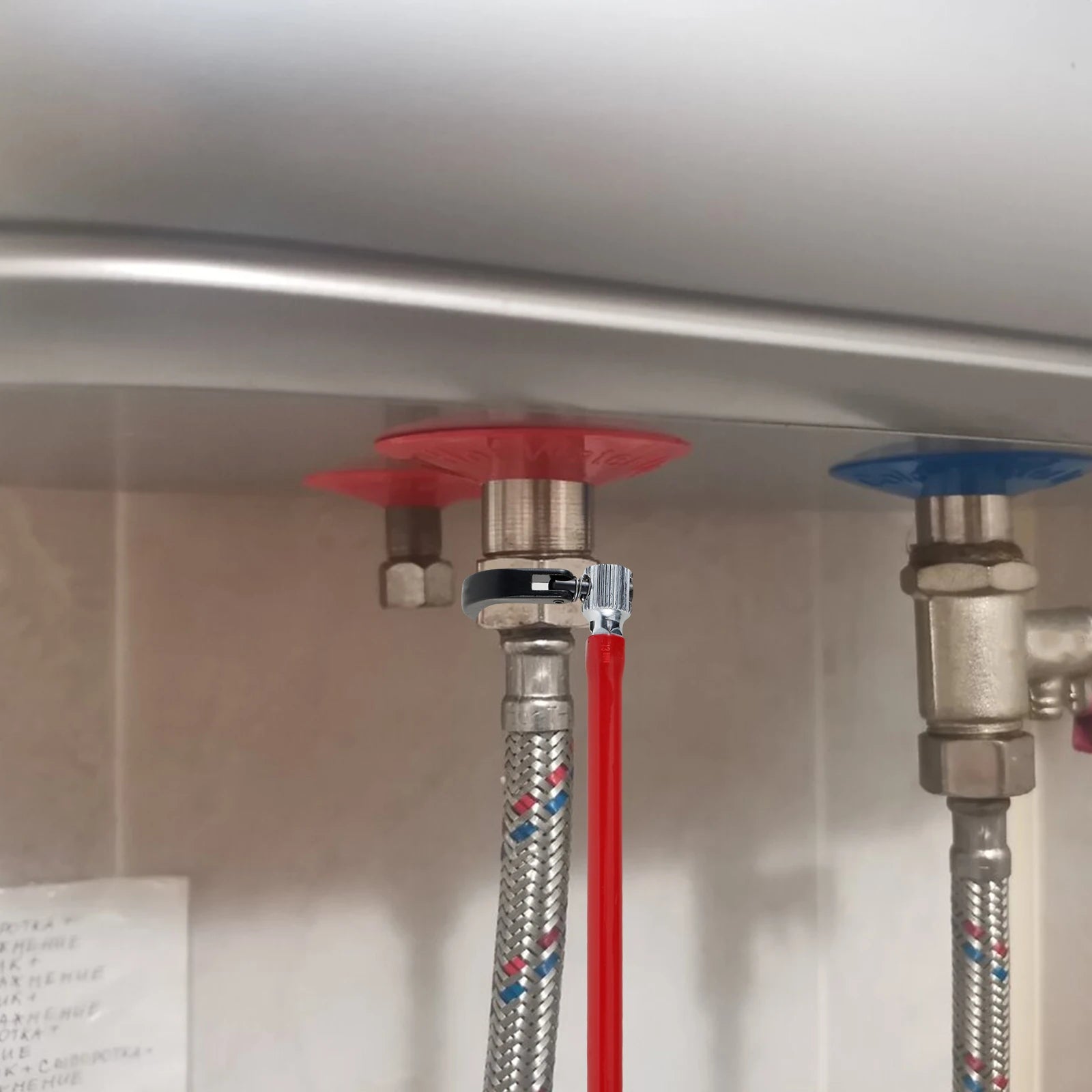 Faucet Wrench Carbon Steel Plumber Socket Wrench with 5 Sockets and 1